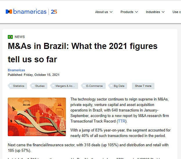 M&As in Brazil: What the 2021 figures tell us so far